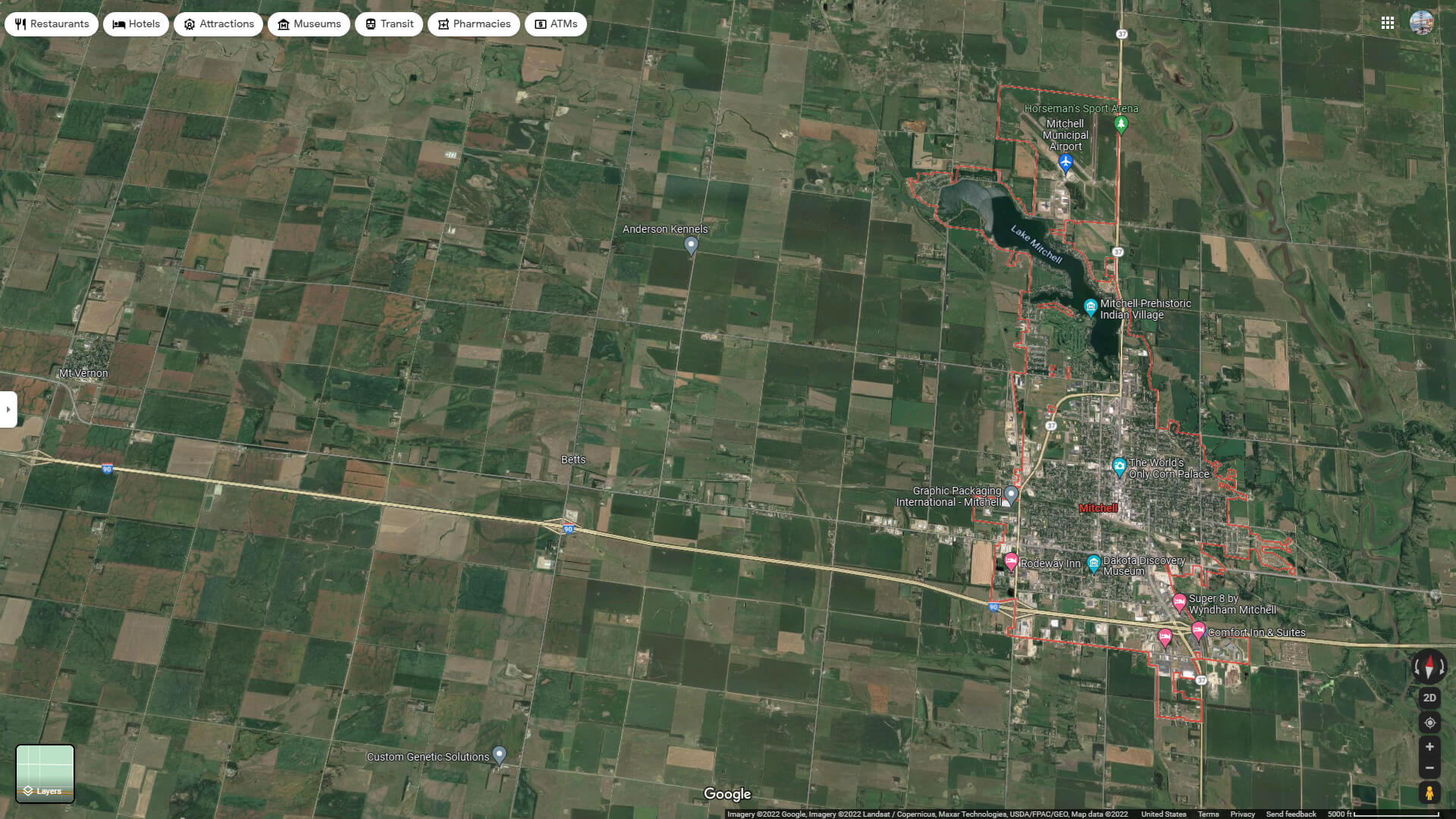 Mitchell Aerial Map South Dakota